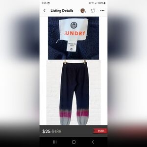 𝅺SUNDRY Tie Dye Gradient Lounge Sweatpants Joggers